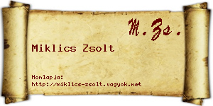 Miklics Zsolt névjegykártya